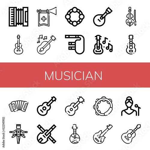 musician icon set