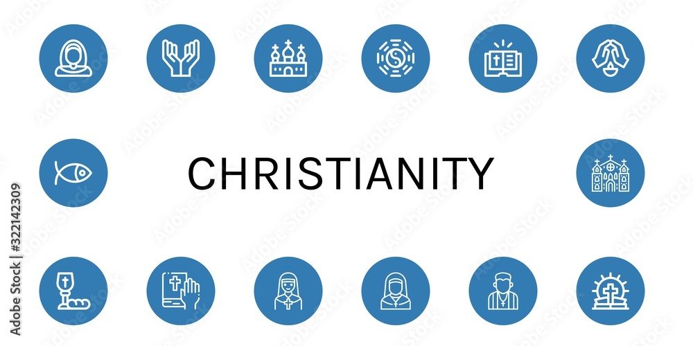 Set of christianity icons Set of christianity icons
