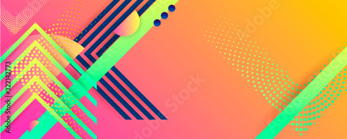 Bright color design backgrounds template summer juicy background with geometric elements, lines
