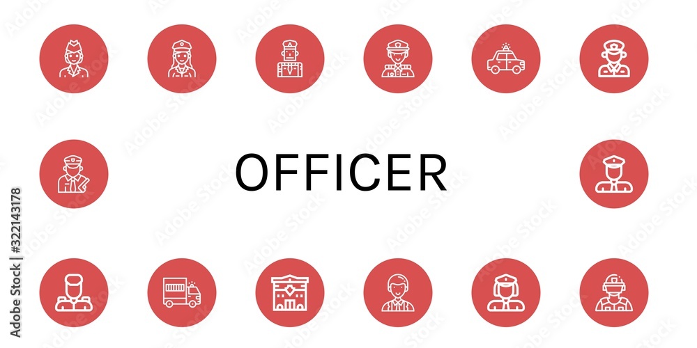 officer simple icons set officer simple icons set