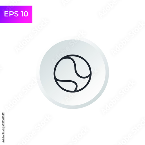 Tennis Ball icon template color editable. Tennis Ball symbol logo vector sign isolated on white background illustration for graphic and web design.