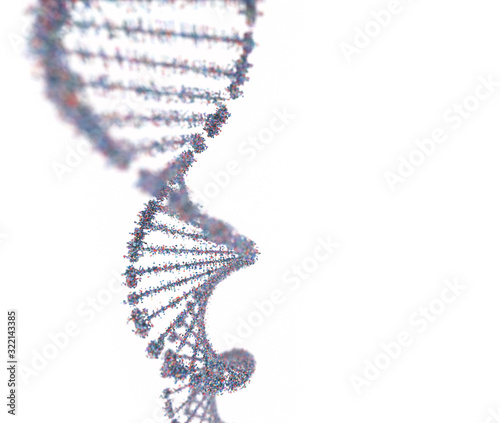 Colorful DNA molecule. Structure of the genetic code. Genetic Syndrome and Genetic Disorder, 3D illustration of science concept.