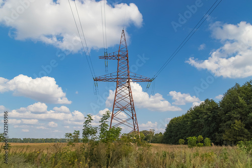 High-voltage power line, steel engineering structure