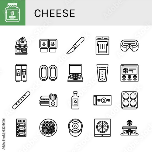 cheese simple icons set