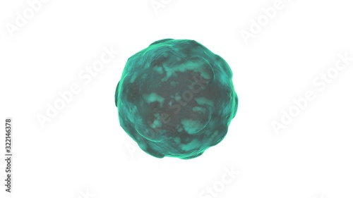 3D rendering of the green virus. Coronavirus from China. Made in China. The idea of protecting health and fighting the virus threat. Illustration for medical and scientific compositions.