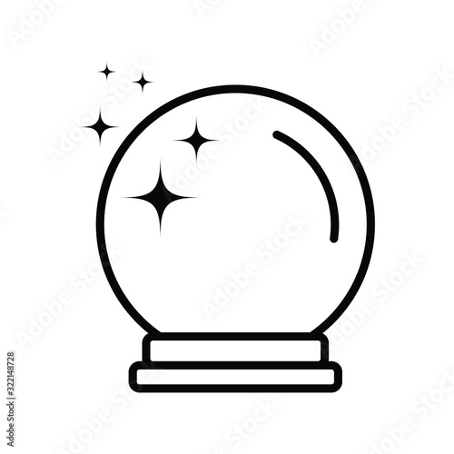 magic ball icon vector black sign