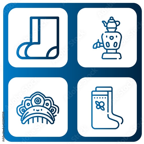matryoshka simple icons set