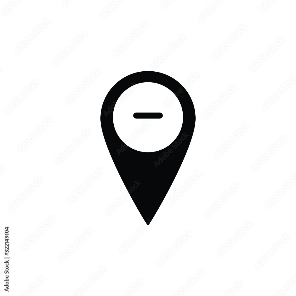 Map pointer iocn with minus sign Map pointer iocn with minus sign
