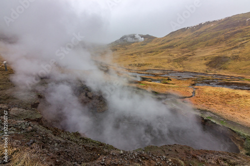 Reykjadalur hot spring thermal river (Iceland)