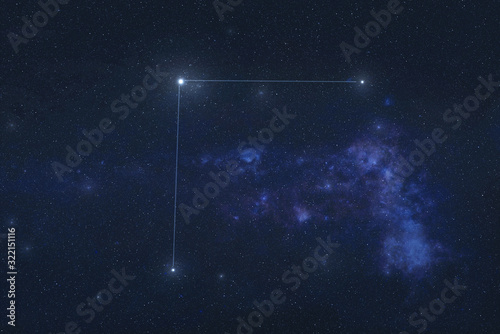 Coma Berenices constellation stars in outer space. Veronicas Hair constellation lines. Elements of this image were furnished by NASA  photo