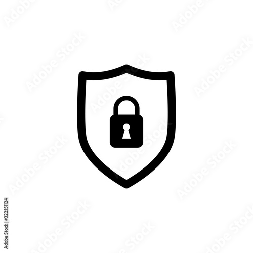 shield and padlock icon design vector logo template EPS 10