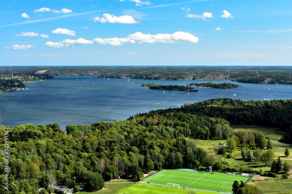 Stunning football field view, Stockholm