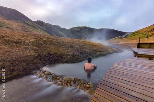 Reykjadalur hot spring thermal river (Iceland)