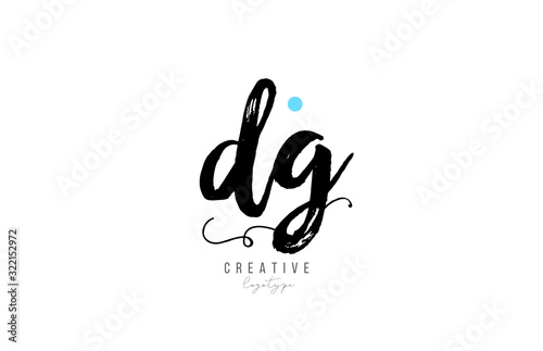 dg d g vintage letter alphabet combination logo icon handwritten design for company business. Suitable for a logotype