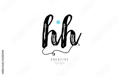 hh h h vintage letter alphabet combination logo icon handwritten design for company business. Suitable for a logotype
