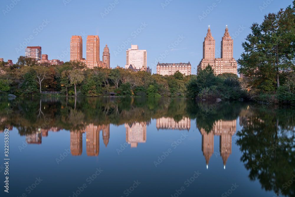 Central Park in New York City at sunrise