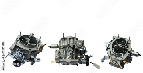 Valokuva Set car carburetor isolated on white background.