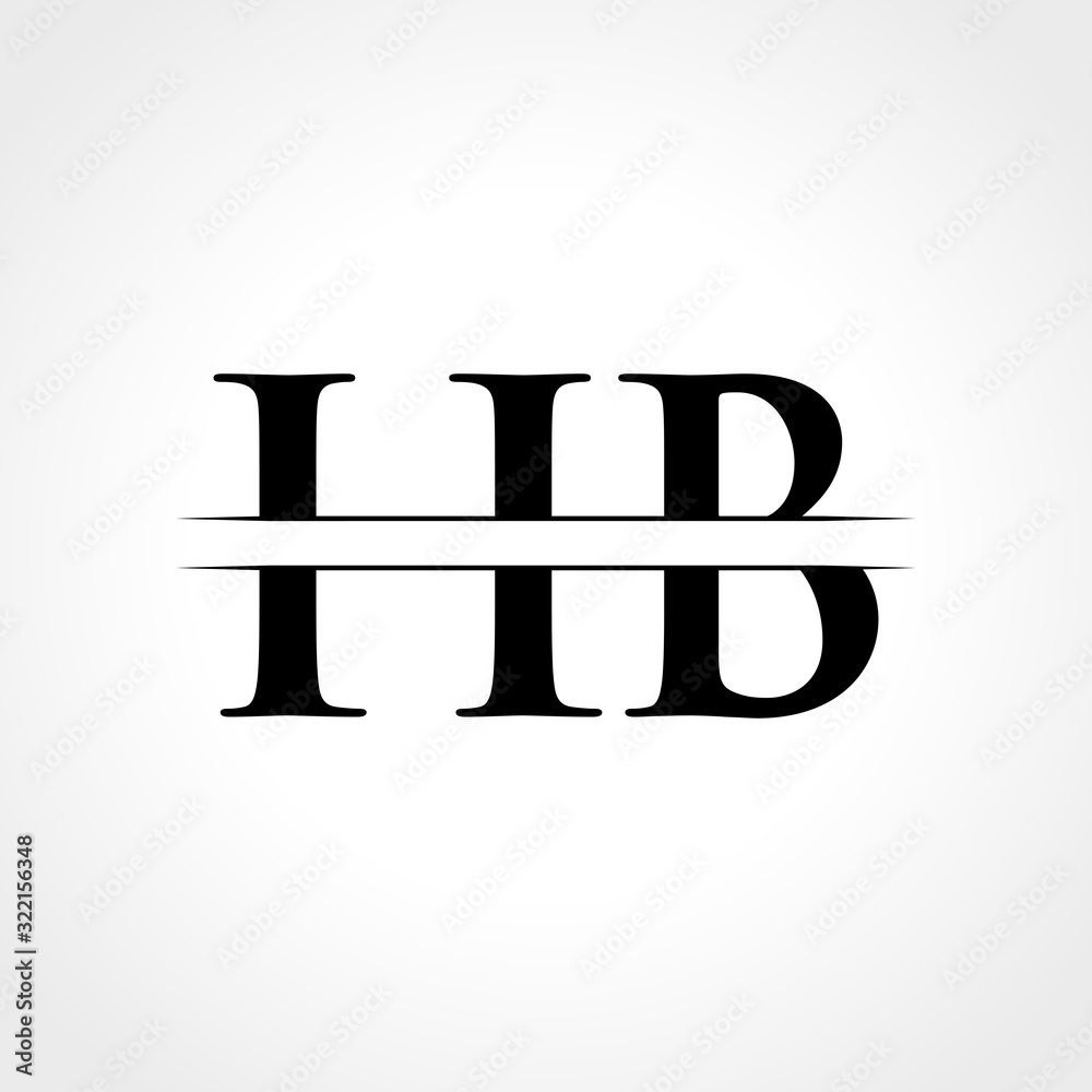 HB letter Type Logo Design vector Template. Abstract Letter HB logo ...
