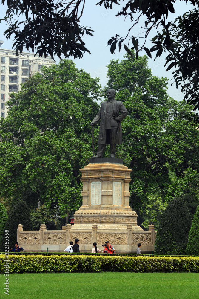 Sun Yat-sen Statue in Zhongshan Memorial Hall, Guangzhou, Guangdong Province, China