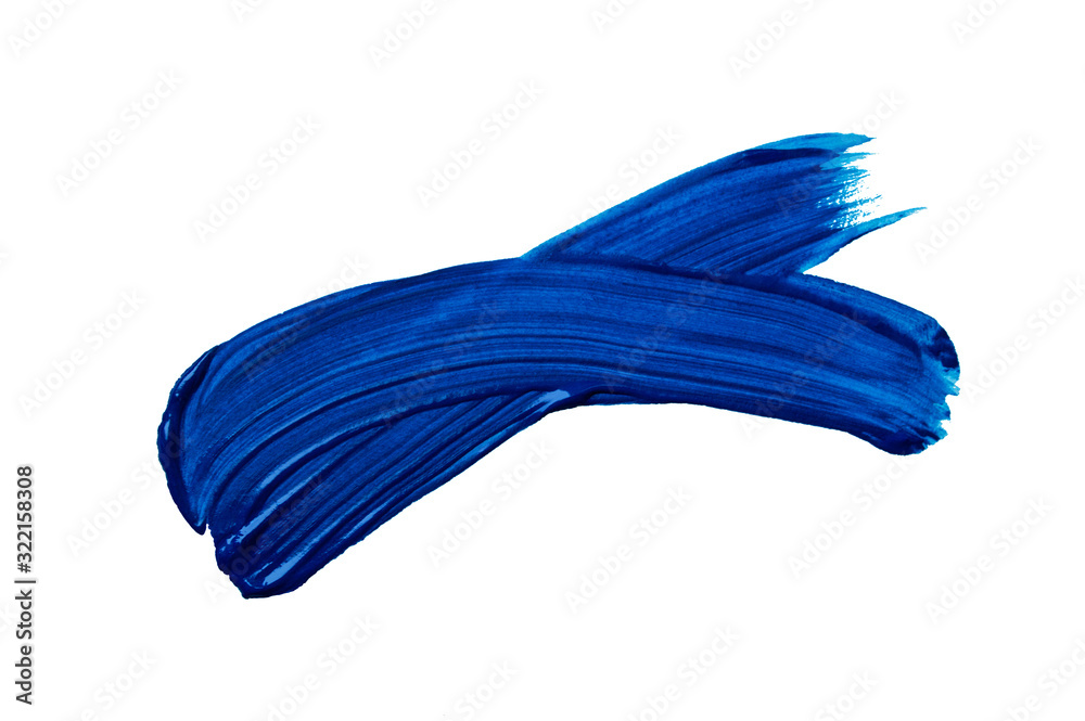 Photo of classic blue paint stroke on white background. stroke paint. copy space Photo of classic blue paint stroke on white background. stroke paint. copy space