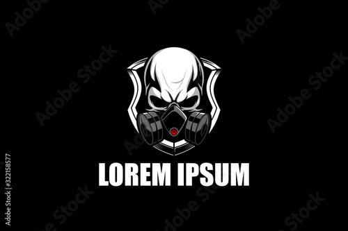 GAS MASK SKULL VECTOR LOGO TEMPLATE DESIGN