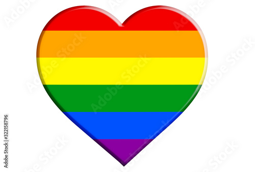 LGBT Heart Set With A White Background.