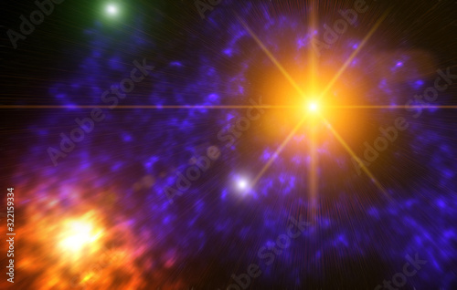 Flight in space to a supernova at the speed of light.