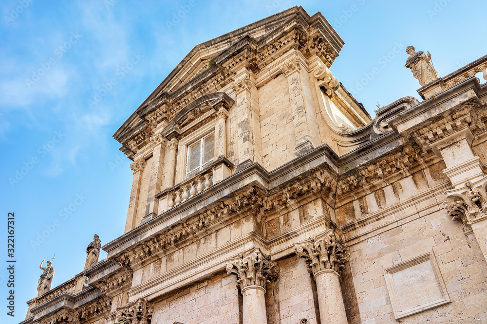 Facade of Dubrovnik Cathedral at Old city Dubrovnik