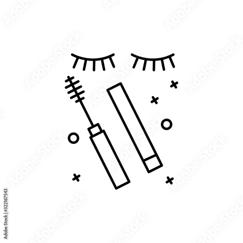 Eyelash mascara, cosmetic icon. Simple line, outline vector elements of cosmetology and beauty icons for ui and ux, website or mobile application