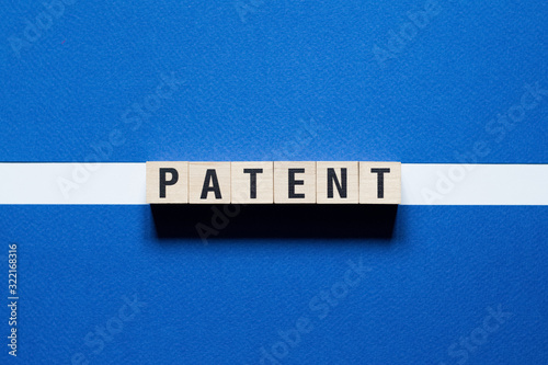 Patent word concept on cubes