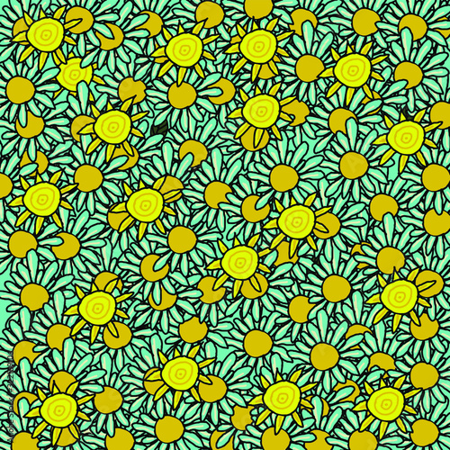 pattern of painted flowers with petals