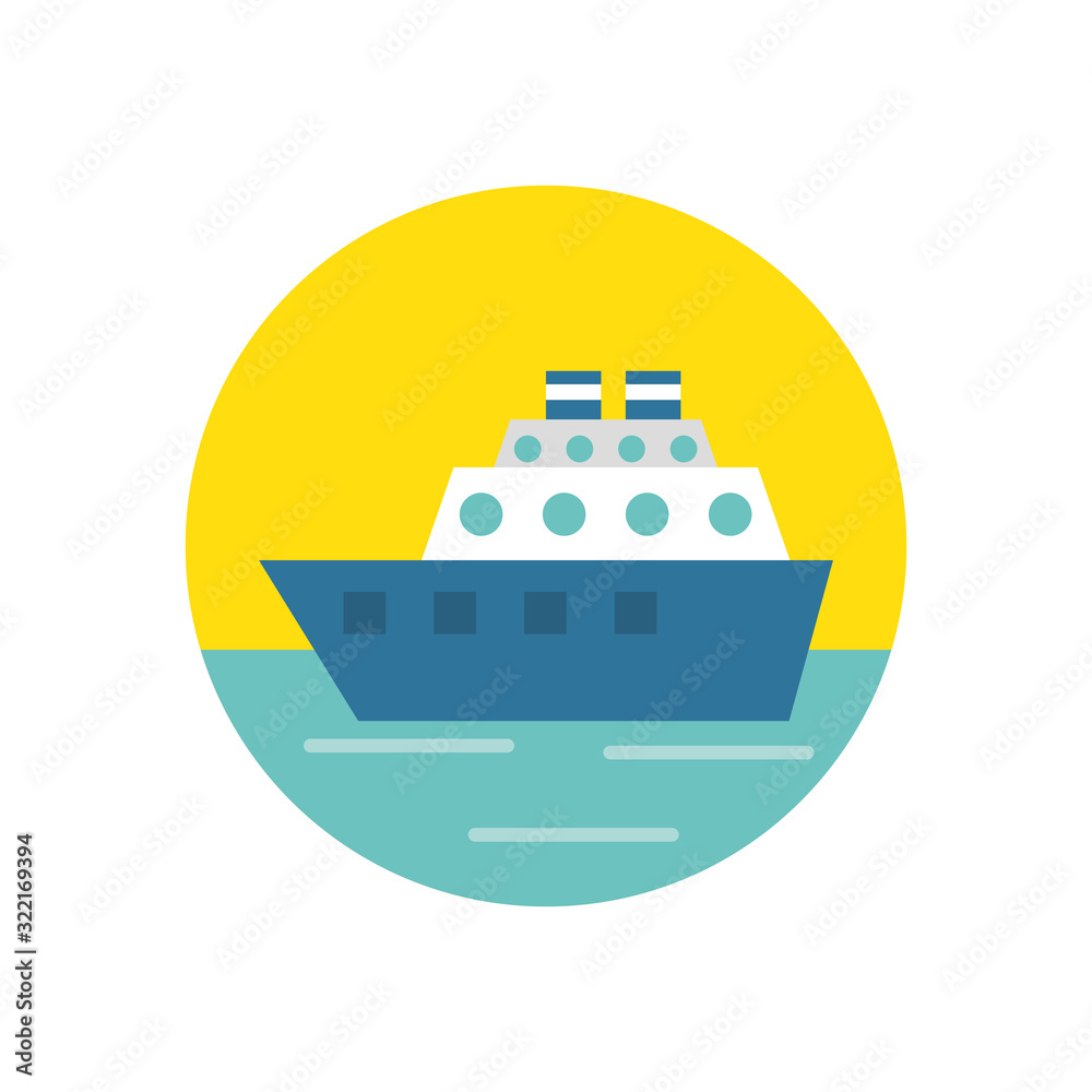 Fototapeta premium ship boat in the sea icon