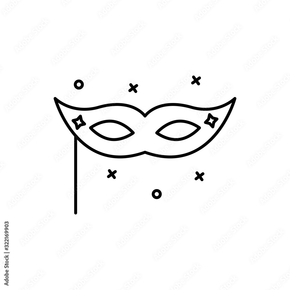 Eye mask, carnival icon. Simple line, outline vector elements of last day of carnival icons for ui and ux, website or mobile application Eye mask, carnival icon. Simple line, outline vector elements of last day of carnival icons for ui and ux, website or mobile application