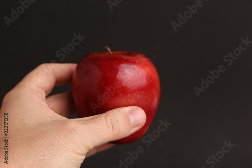 delicious and bright red apple