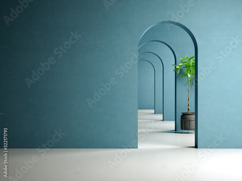 conceptual interior room 3d illustration