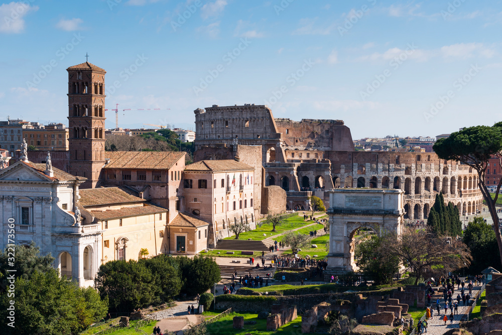 Ancient Rome city skyline. Italy. 