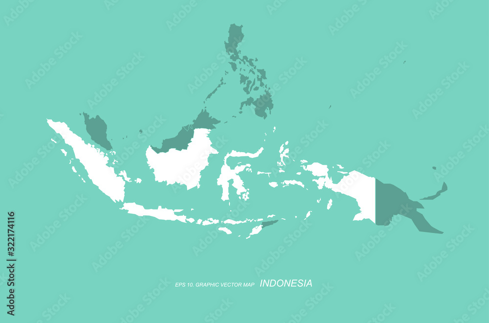 graphic vector of indonesia map. south asia country map. jakarta map