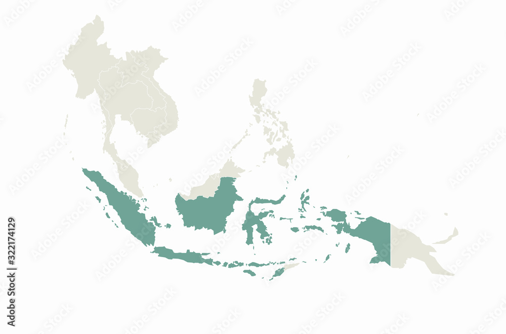 graphic vector of indonesia map. south asia country map. jakarta map