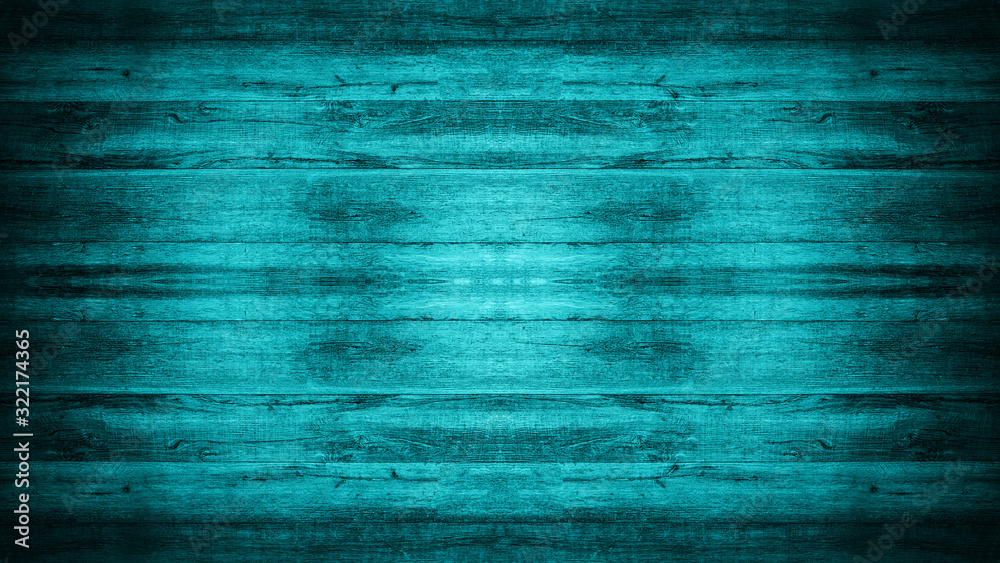 Obraz premium Aquamarine turquoise rustic wooden texture - wood background