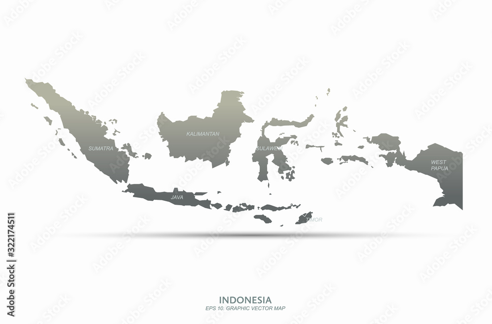 graphic vector of indonesia map. south asia country map. jakarta map
