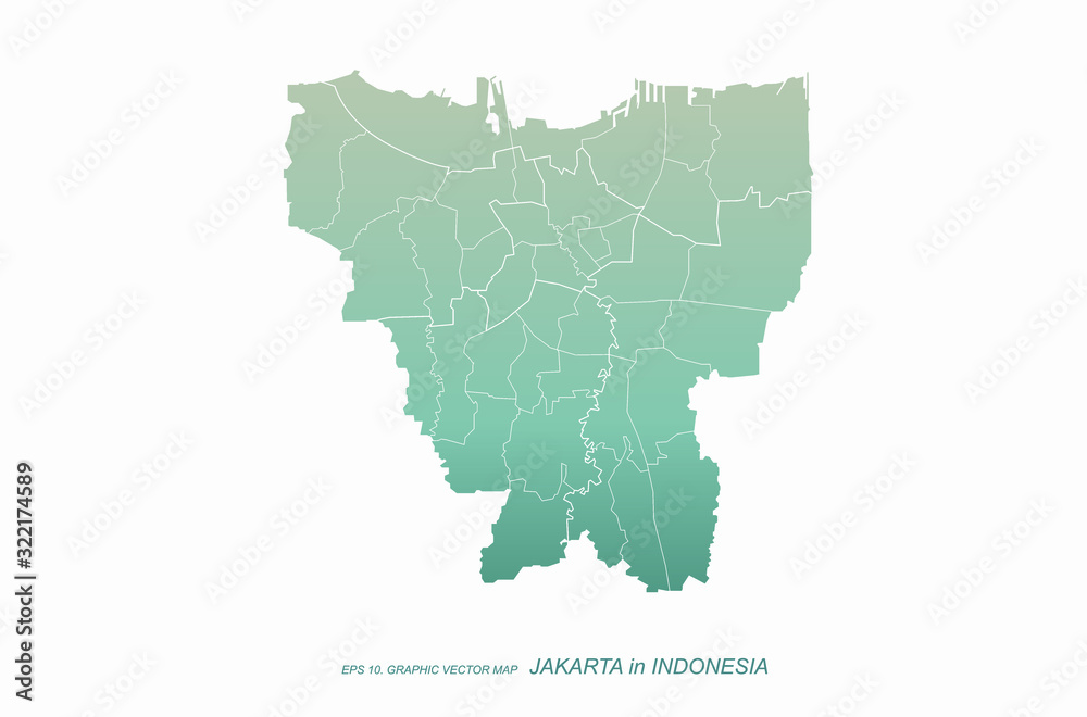 graphic vector of indonesia map. south asia country map. jakarta map.
