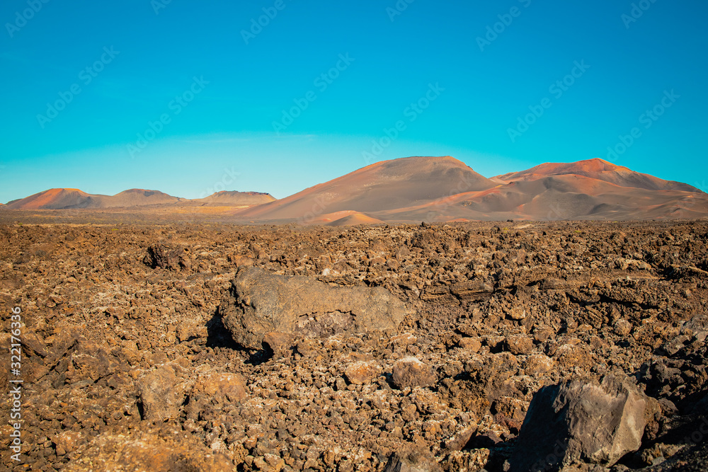 volcanic rocks of Timanfaya national park in Lanzarote, Canary Islands