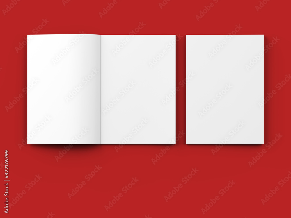 Magazine with open cover. Vertical A4 format. 3d illustration. Magazine with open cover. Vertical A4 format. 3d illustration.