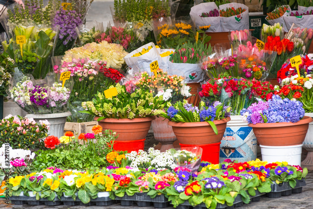Flower stall at Campo de Fiori Market