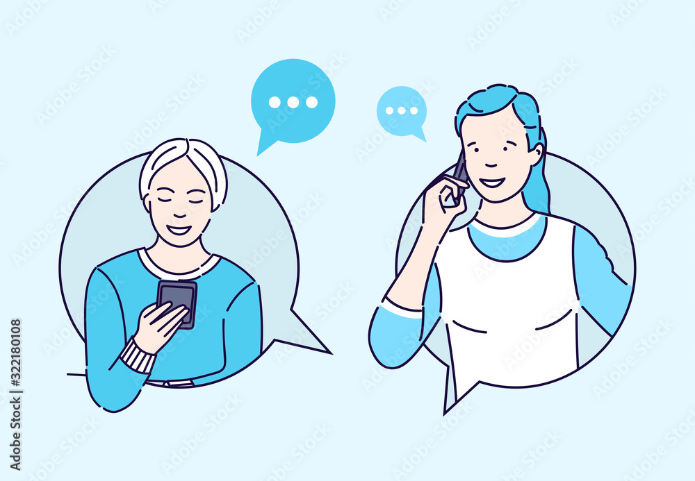 Couple talking on phone