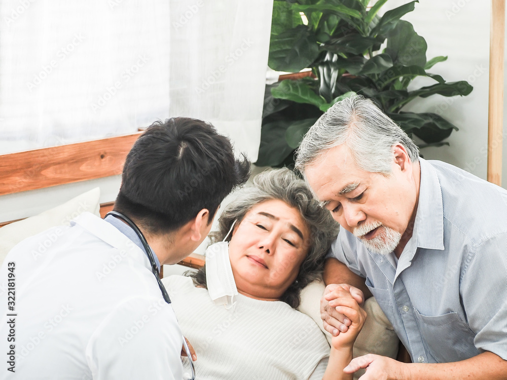 Asian elderly couples are sick doctor to check their . Health care Asian elderly couples are sick doctor to check their . Health care