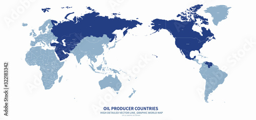 world map. detailed line vector world map.  continental world map with white background.