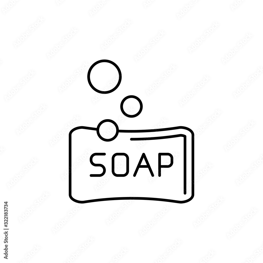 Soap, bubble icon. Simple line, outline vector bathroom icons for ui and ux, website or mobile application Soap, bubble icon. Simple line, outline vector bathroom icons for ui and ux, website or mobile application