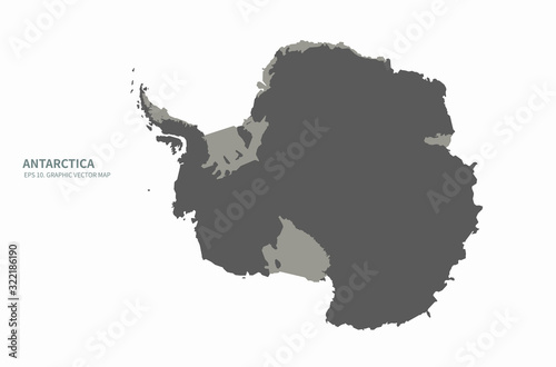 graphic vector map of antarctica. antarctica map. world map. 