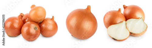 Foto yellow onion isolated on white background close up